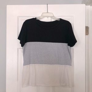 Brand new black and white women’s size large t-shirt